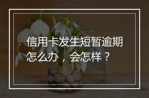 信用卡发生短暂逾期怎么办，会怎样？