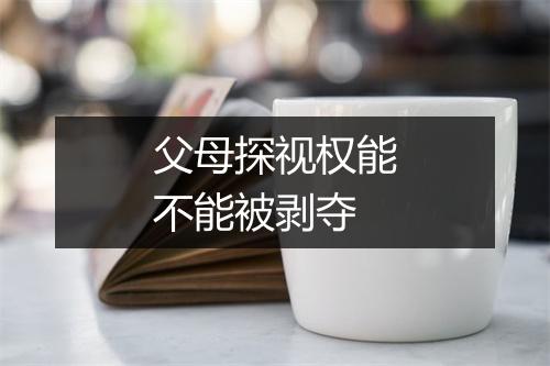 父母探视权能不能被剥夺