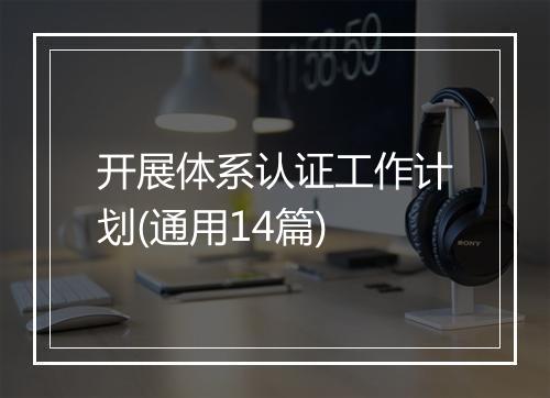 开展体系认证工作计划(通用14篇)