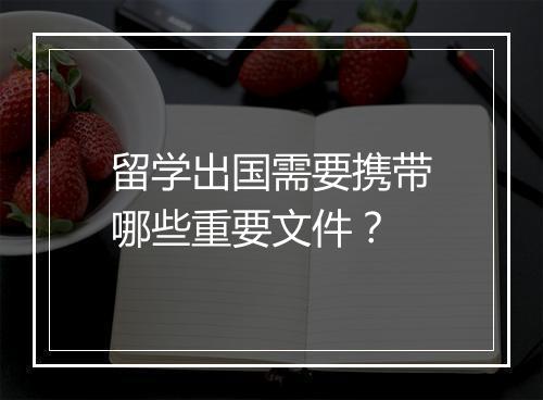 留学出国需要携带哪些重要文件？