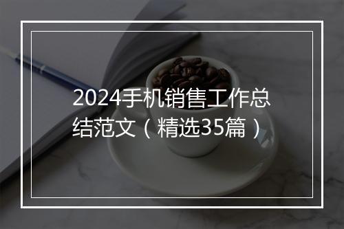 2024手机销售工作总结范文（精选35篇）