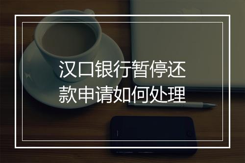 汉口银行暂停还款申请如何处理