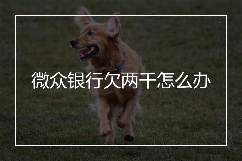 微众银行欠两千怎么办