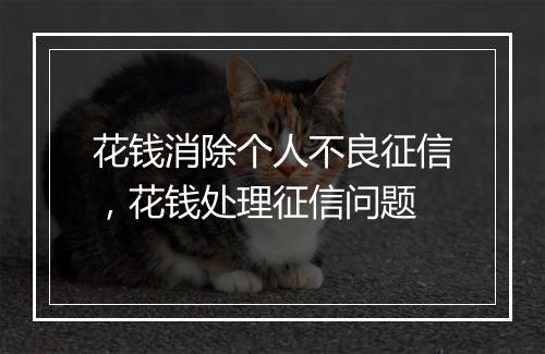 花钱消除个人不良征信，花钱处理征信问题
