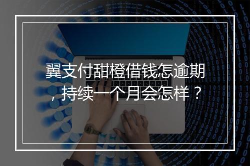 翼支付甜橙借钱怎逾期，持续一个月会怎样？