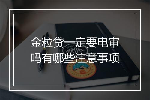 金粒贷一定要电审吗有哪些注意事项