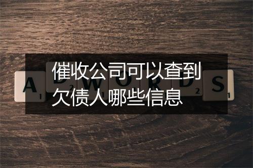 催收公司可以查到欠债人哪些信息