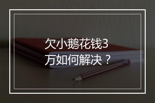 欠小鹅花钱3万如何解决？