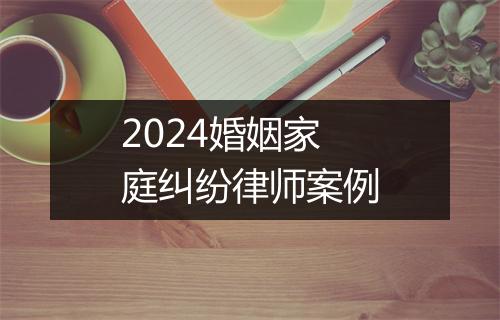 2024婚姻家庭纠纷律师案例
