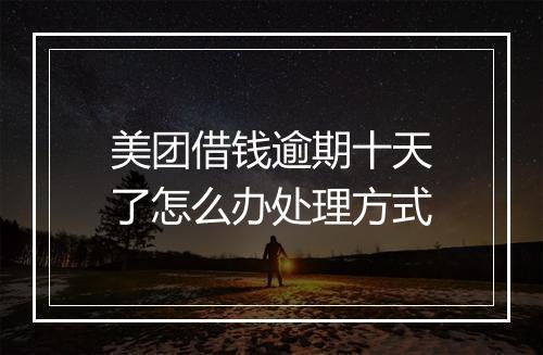美团借钱逾期十天了怎么办处理方式