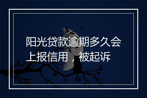 阳光贷款逾期多久会上报信用，被起诉