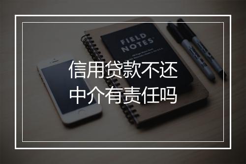 信用贷款不还中介有责任吗