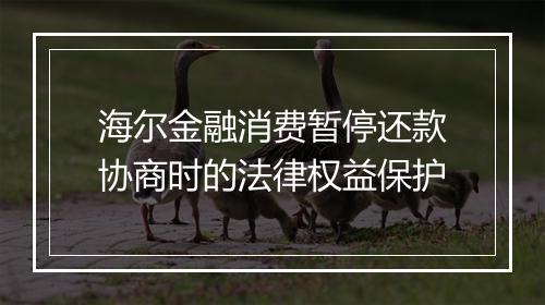 海尔金融消费暂停还款协商时的法律权益保护