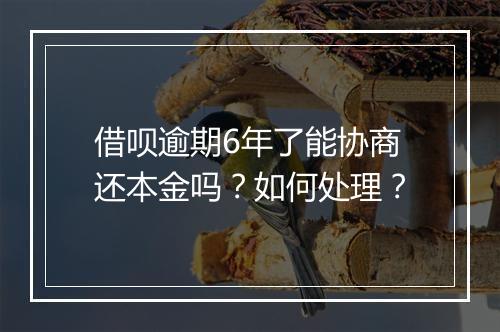 借呗逾期6年了能协商还本金吗？如何处理？