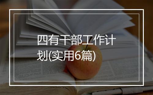 四有干部工作计划(实用6篇)