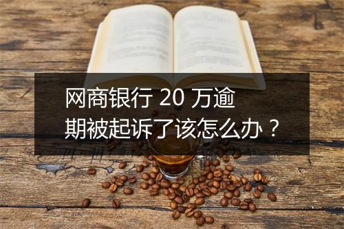 网商银行 20 万逾期被起诉了该怎么办？
