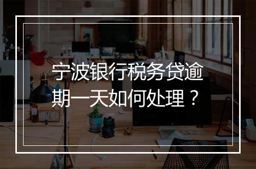 宁波银行税务贷逾期一天如何处理？