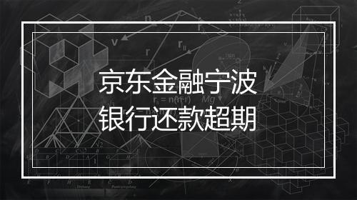 京东金融宁波银行还款超期