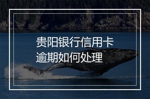 贵阳银行信用卡逾期如何处理