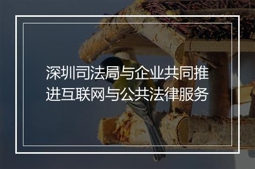 深圳司法局与企业共同推进互联网与公共法律服务