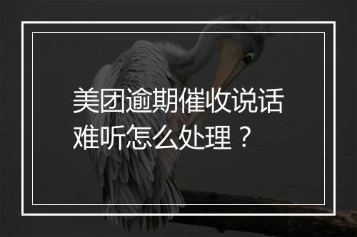 美团逾期催收说话难听怎么处理？