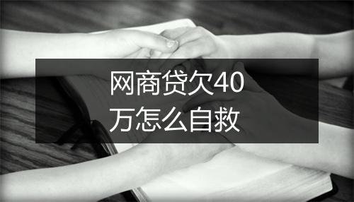 网商贷欠40万怎么自救