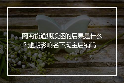 网商贷逾期没还的后果是什么？逾期影响名下淘宝店铺吗
