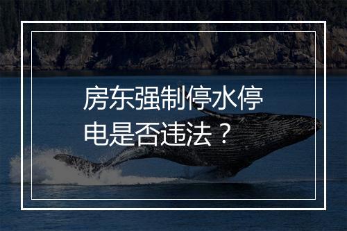 房东强制停水停电是否违法？