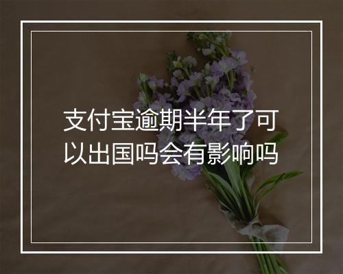 支付宝逾期半年了可以出国吗会有影响吗