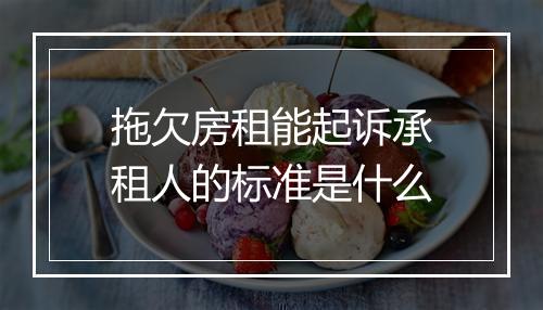 拖欠房租能起诉承租人的标准是什么