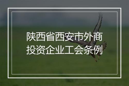 陕西省西安市外商投资企业工会条例