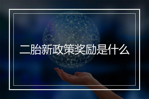二胎新政策奖励是什么