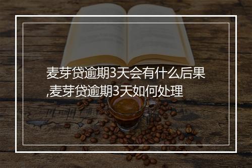 麦芽贷逾期3天会有什么后果,麦芽贷逾期3天如何处理