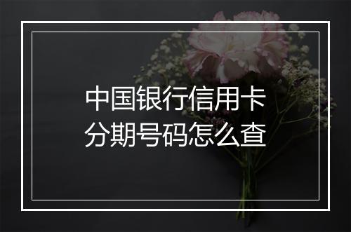 中国银行信用卡分期号码怎么查