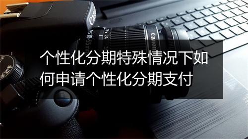 个性化分期特殊情况下如何申请个性化分期支付