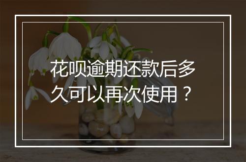 花呗逾期还款后多久可以再次使用？