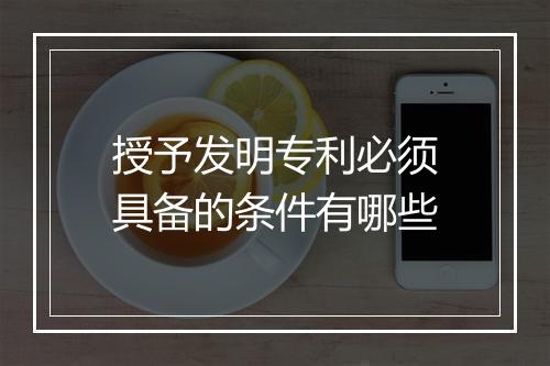 授予发明专利必须具备的条件有哪些