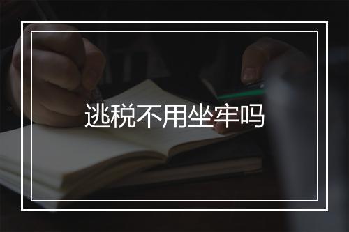 逃税不用坐牢吗