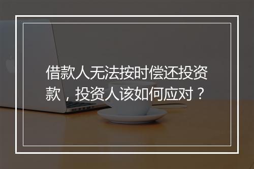 借款人无法按时偿还投资款，投资人该如何应对？