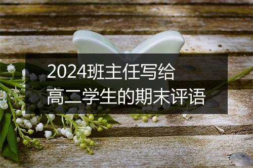 2024班主任写给高二学生的期末评语