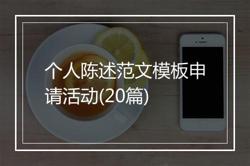 个人陈述范文模板申请活动(20篇)