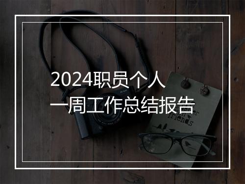 2024职员个人一周工作总结报告