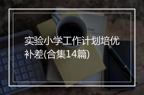 实验小学工作计划培优补差(合集14篇)