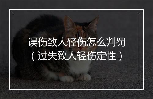 误伤致人轻伤怎么判罚（过失致人轻伤定性）