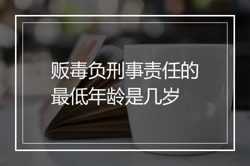 贩毒负刑事责任的最低年龄是几岁
