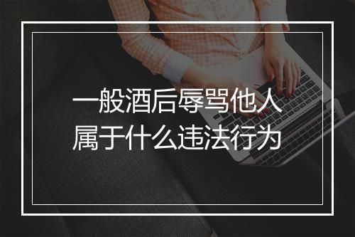 一般酒后辱骂他人属于什么违法行为