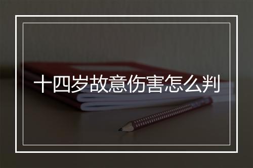 十四岁故意伤害怎么判