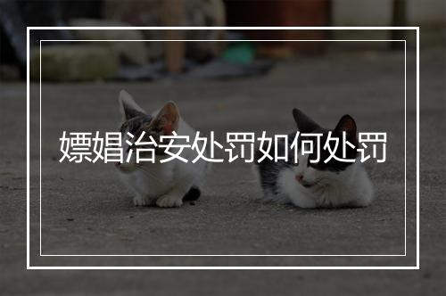 嫖娼治安处罚如何处罚