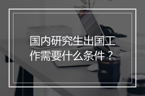 国内研究生出国工作需要什么条件？