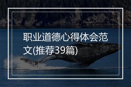 职业道德心得体会范文(推荐39篇)
